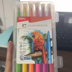 Set Bút Vẽ Deli C103-04 Color Emotion 12 Màu – Mực Washable Lên Màu Chuẩn Dùng Cho Bullet Journal