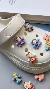 Set 12 Sticker Charm 3D chủ đề BABY POPMART Mayto gắn Dép Cross Dép Sục Cá Sấu JB-280