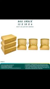 Snack Box 10x13 Dus Non Aqua Kraft 200 Gsm Box Snack 13X10  (Isi 25 Pcs-BAR66K14)