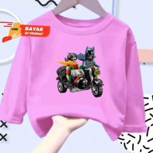 Baju Atasan Anak Cewek/Cowok Usia 1-12 Tahun Batman Lengan Panjang