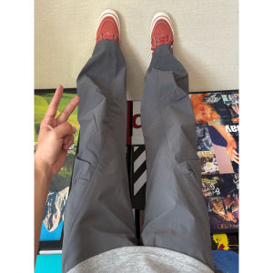 Deep Grey Quick Dry Paratrooper Work Pants Men Summer Thin American Retro Pleated Outdoor Straight Leg Trousers Casual Pants