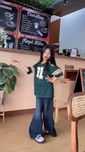 Celana Jeans gombrong anak perempuan 7-14 tahun - Celana jeans model skena gombrong