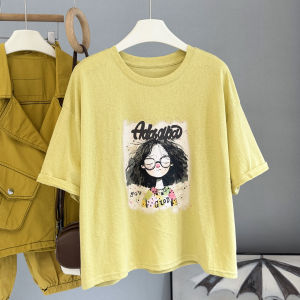 LIYANGANG | Cartoon Printed T-Shirt Short Sleeved Loose Versatile Summer Top