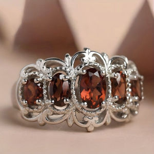Huitan Crown Design Luxury Ring for Women Inlaid Sparkling Red CZ Gentle Accessories for Wedding Engagement Trendy Jewelry Gift