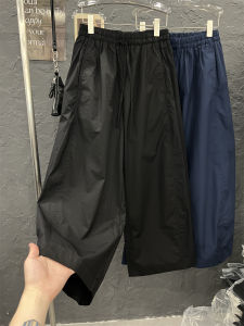 กางเกงขายาวทรงตรงเอวสูงสไตล์เกาหลีสำหรับผู้หญิง ทรงหลวม ผ้าโพลีเอสเตอร์ผสมคอตตอน ทรงบาง ฤดูร้อน 2025