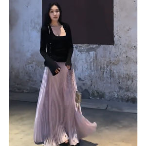 BINKAFENNY | Early Autumn Purple Atmosphere Half Skirt Three Piece Set Korean Style Womens New Arrival Fashionable and Stylish Ensemble