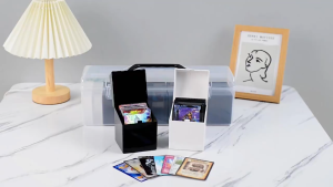 Automatic Flip-Top Card Box Portable Flip-Top Dustproof Box Simple Ins Style Photocard Storage