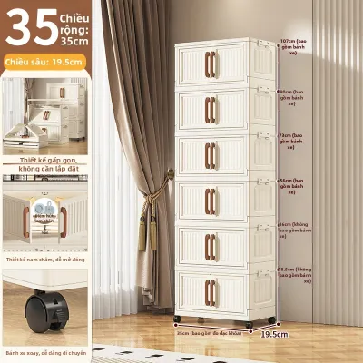 ZHUOLESHI | Tủ Nhựa Gấp Gọn Lưu Trữ Đa Năng