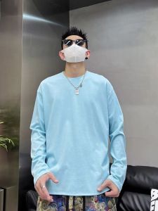 Sun Protection Lightweight Breathable round Neck Shoulder Drop Loose Fit Mens T-Shirt Summer Fashion Versatile Cool Comfortable
