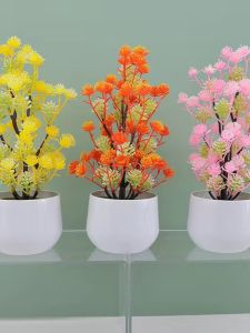 Đất Cát Nhựa Giả Cây Xanh Trong Chậu Trang Trí Phòng Khách Bàn Ăn Phòng Ngủ Hoa Nhựa Đầy Trời Trang Trí Nhỏ Cảnh Trong Chậu