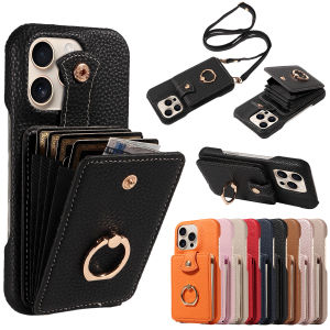 For Samsung Galaxy A12 A13 A14 A32 A33 A52 A54 A73 A02 A22 A04 A34 PU Leather Phone Case with Ring Card Slots Anti-Fall Case