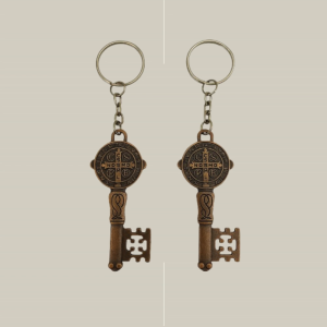 St. Benedict Keychain 2pcs – Protective Key Charm with Holder