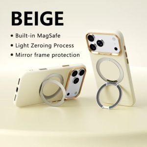  360 Rotating Magnetic Ring Holder Kickstand Silicone Phone Case for iPhone 18 Pro Max 17 16 for Magsafe Shockproof Back Cover