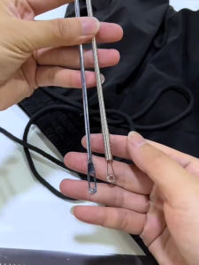 สปริงเข็มร้อยยางยืด เข็มร้อย คลิปตะขอกลึงเชือก ดึงยางขอบกางเกง Rope Threading Tool