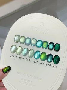 Bộ Sơn Gel Mắt Mèo Màu Xanh Lá Cây Nhũ Kính Mùa Thu 15ml Làm Cứng Bằng Đèn UV/LED Bộ Dụng Cụ Tự Làm Dành Cho Nữ Quà Tặng Ngày Lễ Cho Tiệm Nail Tùy Chọn 1-8 Món