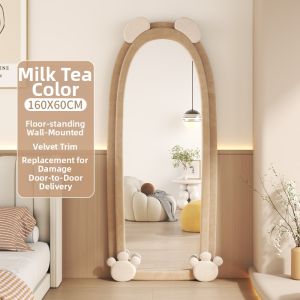 FWTDF | Full Body Dressing Mirror Home Bedroom INS Style Bear Design Fashion Store Large Fitting Mirror
