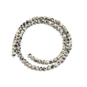 4/6/8/10/12mm Natural Stone Round Beads Dalmatians Jasper Beads Loose Spacer Bead For DIY Jewelry Making Necklace Bracelet