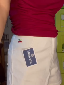 quàn đùi lật lai trơn đính chery túi trước hồng đỏ nổi bật mẫu mới