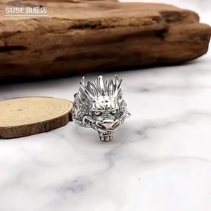Nhẫn Nam TIỂU BẠCH LONG -Nhẫn thiết kế đầu rồng vô cùng tinh xảo và khác biệt-Nhẫn được thiết kế dạng mở nên đeo được rất nhiều ngón tay..