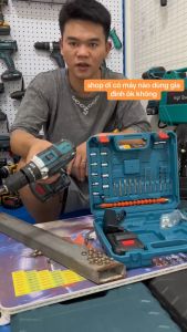 (Tặng 24 Món Phụ Kiện) Máy Khoan Pin - Bộ Máy Khoan Dùng Pin 5 Cell 72V Makita - Hàng Chuẩn Lõi Đồng - Chuyên Công Trình Nhà Cửa Siêu Khỏe