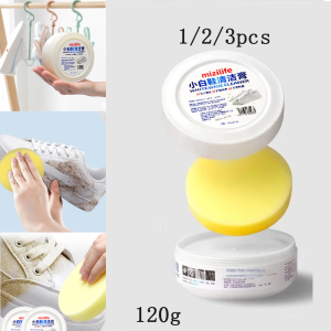 1/2/3Pcs White Shoes Cleaning Cream With Sponge Multifunctional No-wash Shoes Stains Removel Special Household Shoes Cleaner Kit