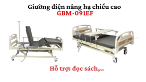 Giường điện nâng hạ chiều cao GBM-091EF – giải pháp chăm sóc toàn diện giúp người bệnh thoải mái hơn và hỗ trợ người chăm sóc nhẹ nhàng hiệu quả hơn mỗi ngày.