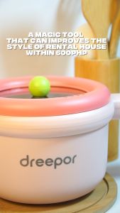 Dreepor Electric Cooker 2L Capacity Fast Heating 600W Cooking Pot Desktop Mini Hot Pot Portable Skillet