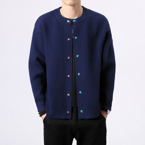 ZHUOCAN | Turquoise Horse Embroidery Knit Cardigan