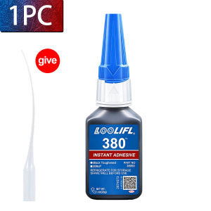 LOOLIFL | Black Super Glue 380 Multi‑Purpose Quick Dry Instant Adhesive Strong Bond For Leather Rubber Tires Plastic Liquid Repair Tools