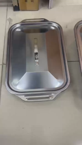 304 Stainless Steel Grilled Fish Pan Rectangular Household With Lid And Stove Rack Commercial Non-Stick Grilling Induction Cooker Gas Use Tray