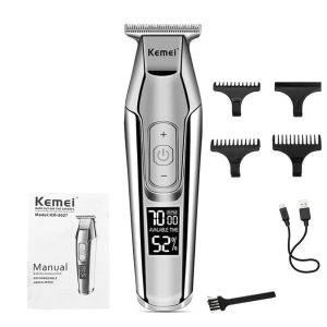 Kemei | Kemei 5027 Barber Hair Trimmer Zero Gapped Cordless Edge Hair Clipper Close-cutting Machine for Lining Dry Shaving LCD Display