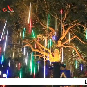 LAMPU METEOR LED HUJAN 4WARNA 50CM RGB 1SET 10BATANG JATUH RAIN SNOW TAMAN HIAS