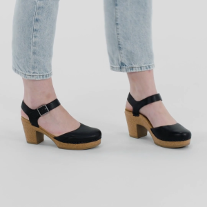 Sandal cao gót sức khỏe nữ Aetrex Finley Black - giày gót cao 8p đệm êm vững chân