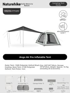 NatureHike | Automatic Inflating Tent with Shade Shelter Waterproof Portable