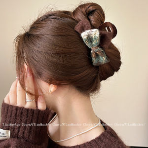 Premium Knitted Butterfly Knot Hair Clip Womens Back of Head New Years Hair Clip Autumn Winter Shark Bite Clip New 2024 Hair Accessories