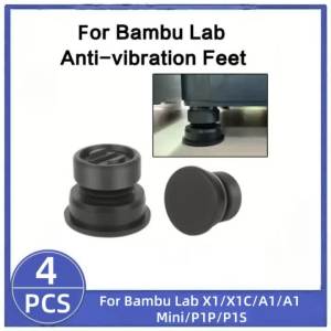 Upgrade Anti-Vibration Feet for Bambu Lab X1/X1C/A1/A1 Mini/P1P/P1S Anti-Slip Shock Absorption Dustproof Rubber Pads