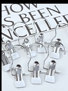 Gantungan Jepit Jemuran Mini Hanger Stainless Tahan Karat Hanger Baju Dengan Penjepit Multifungsi HM1038