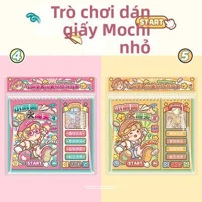 Small Mochi Game Book Sticker 3D Dress-Up Scenery No Cutting Glueing Bé Gáis Handmade Toy Educational Culture Stationery