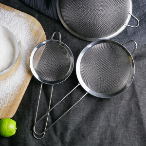 Rây Bột Tay Cầm Rây Bột Rây Rây Inox Dùng Trong Gia Đình Nướng Rây Lọc Nước Gừng Pha Sữa Gừng Xốp Bông Tuyết Lưới Lọc 40 Lưới