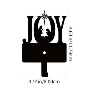 CIFbuy Metal Christmas Joy Manger Hook Key Belt Hanging Hook Wall Decoration Hook Christmas Decoration Festivals Decor