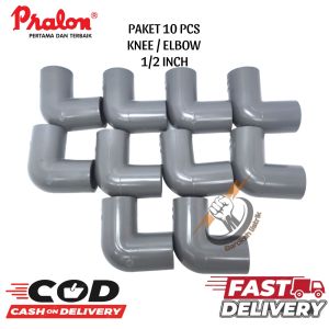 (10 PCS) KNIE/ELBOW AW 1/2"PVC MEREK PRALON/ELBOW 1/2 INCH/KNIE 1/2"/SAMBUNGAN PIPA L KNIE ELBOW AW