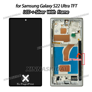 TFT For Samsung S22 Ultra S908 S908B S908U LCD Display Touch Screen Digitizer Assembly With Frame Replacement Parts.