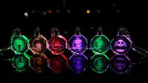 Jujutsu Kaisen Anime merchandise keychains Gojo Satoru Itadori Yuji Fushiguro Megumi Kugisaki Nobara Colorful luminous crystal keychain pendant Backpack pendant A gift for a friend