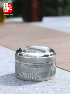 Portable Travel Tea Canister 999 Tin Metal Handmade Craftsmanship Incense Canister Lover Self-Care Essential Tea Storage