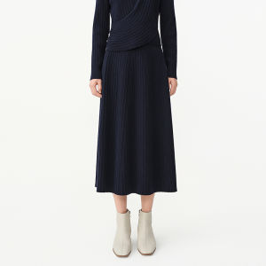 Koradior | Elegant Simple Style Aromatic Feel Knit A-Line Fitting Skirt