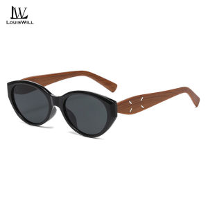 แว่นตาใส่วิ่งปั่นจักรยานสำหรับผู้ชายผู้หญิงกรอบแฟชั่นแว่นกันแดดทรงรีแนวย้อนยุคของแว่นตาโพลาไรซ์โพลาไรซ์ของหลุยส์ UV400แว่นกันแดดแบบไม้ขาผิวหยาบ