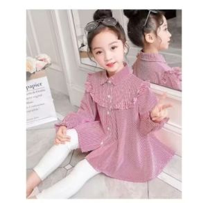 kemeja anak perempuan muat untuk usia 4 sampai 12 tahun kemeja anak Korean terbaru termurah bisa (COD)