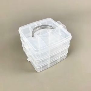 SAMOYED STBX-G32 Tempat / Kotak Plastik Penyimpanan Serba Guna 3 Lapis 18 Sekat / Grids / Plastic Storage / Container / Organizer Box (Aksesoris / Pernak-Pernik / Kosmetik / Perhiasan / Alat Tulis / Perlengkapan / Peralatan Seni / Gambar / Lukis / Jahit)