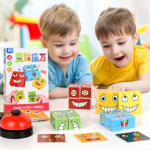 Face Change Rubiks Cube Family Game Mainan Edukasi Anak Puzzle Kubus Magic Wajah