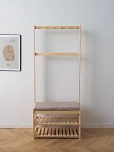 Ghế thay giày ghế đa năng mang giày giá treo quần áo kệ giày có ghế ngồi kệ treo quần áo Thiết kế một mảnh